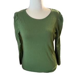 Boden green round neck long sleeve top - Size 10